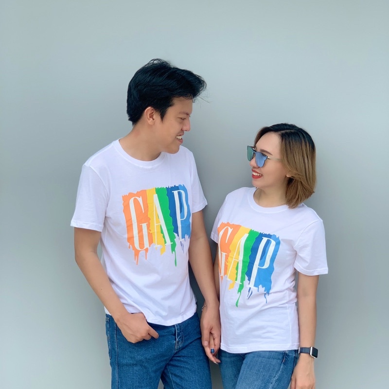 Áo thun unisex-in hình GAP loang cao cấp