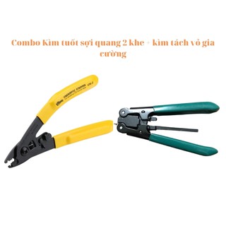 Combo kìm tuốt sợi quang 2 khe + kìm tách vỏ gia cường