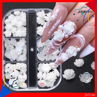 Set 90 phụ kiện trang trí móng tay hình hoa trà 3d bằng nhựa resin