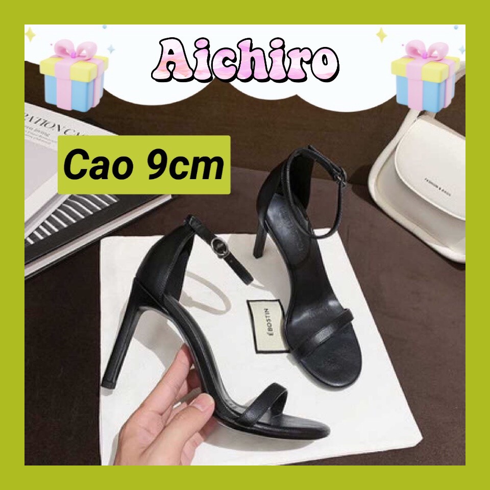 Giày cao gót quai mảnh gót nhọn 9cm - Sandal cao gót hottrend 2022