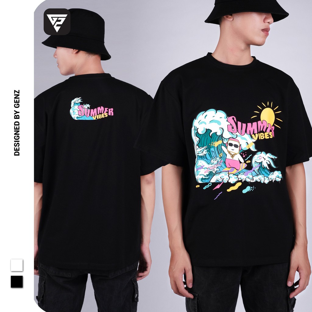 Áo thun tay lỡ GENZ phông Unisex nam nữ Cotton oversize form rộng Water-Skiing Tee