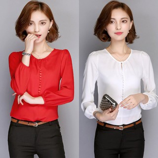 Áo voan công sở tay dài