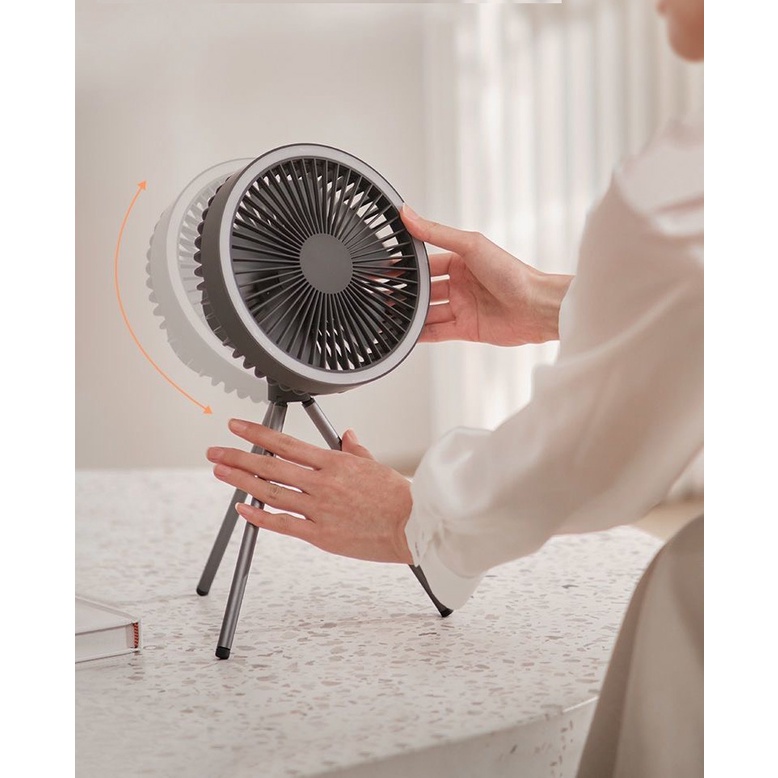 Quạt tích điện đa năng 3 in 1 có đèn led và sạc dự phòng pin 10000mAh