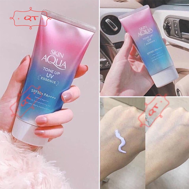 Kem chống nắng Nhật Bản Skin Aqua Tone Up UV Essence 80g không gây kích ứng phug hợp cho da nhạy cảm