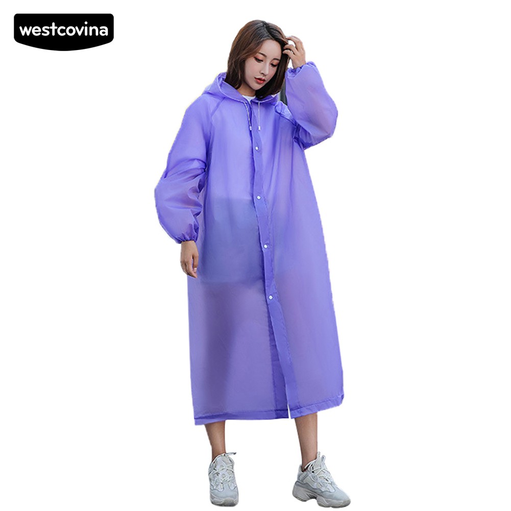 WEST☔ Unisex Outdoor Travel Waterproof Hooded Drawstring Raincoat JackeT