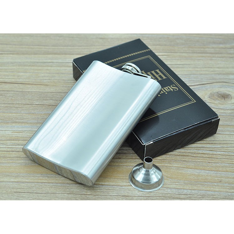 Bình đựng rượu hình chử nhật có phễu inox