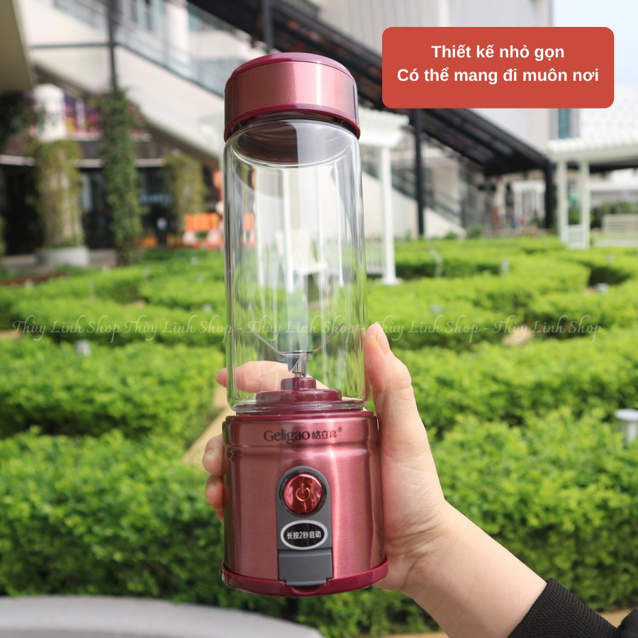 MÁY XAY SINH TỐ GELIGAO - XAY ĐƯỢC ĐÁ - MÁY XAY CẦM TAY MINI SẠC PIN CHÍNH HÃNG - BH 1 NĂM