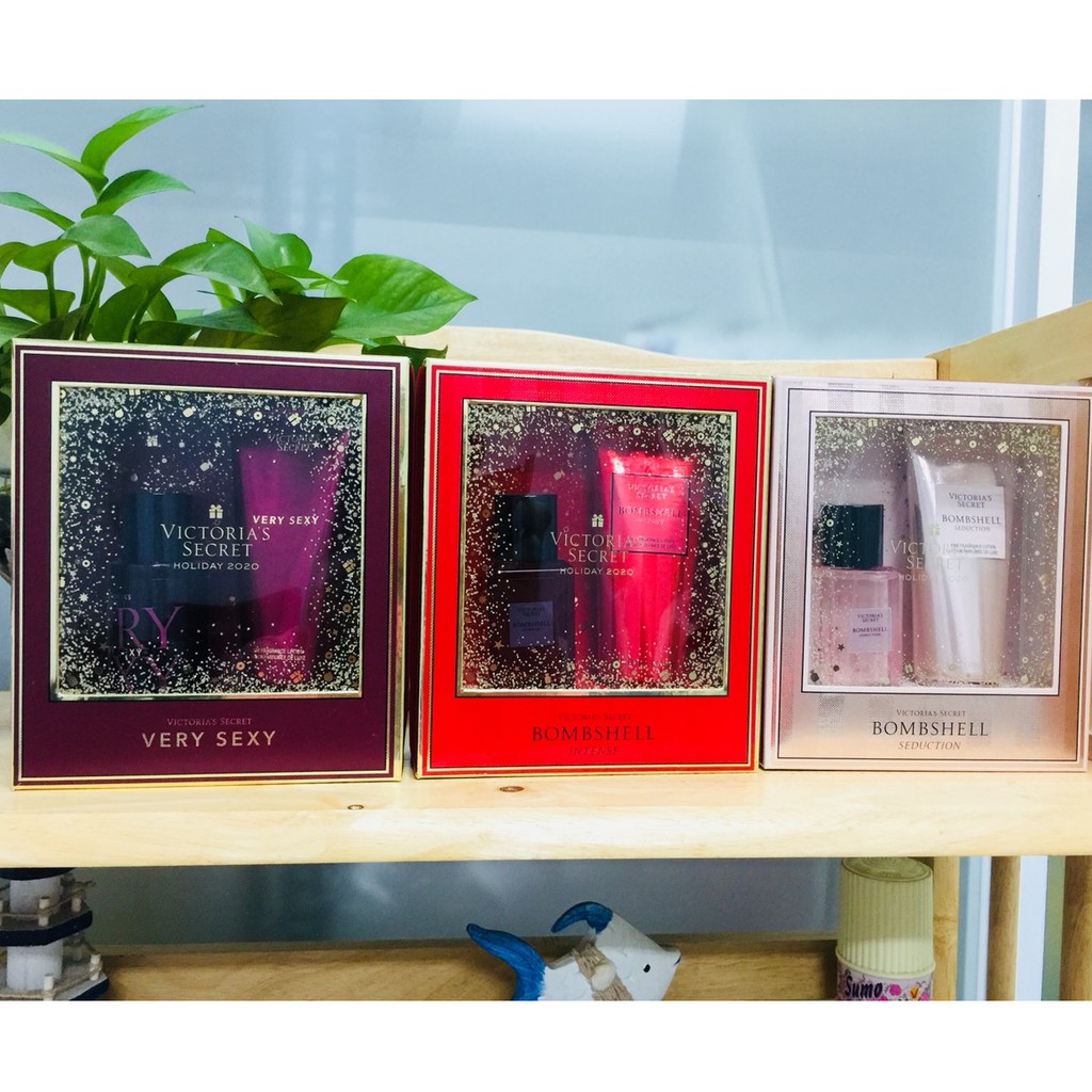 🌺Set Nước Hoa Và Dưỡng Thể Victoria’s Secret Very Sexy và Bombshell intense & seduction Gift Set Holiday 2020