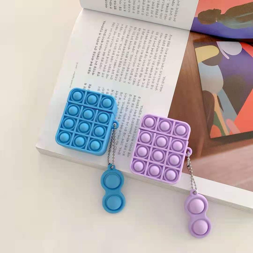 Vỏ bảo vệ hộp sạc tai nghe compatible for airpods 1/2/3 bằng silicon giảm căng thẳng