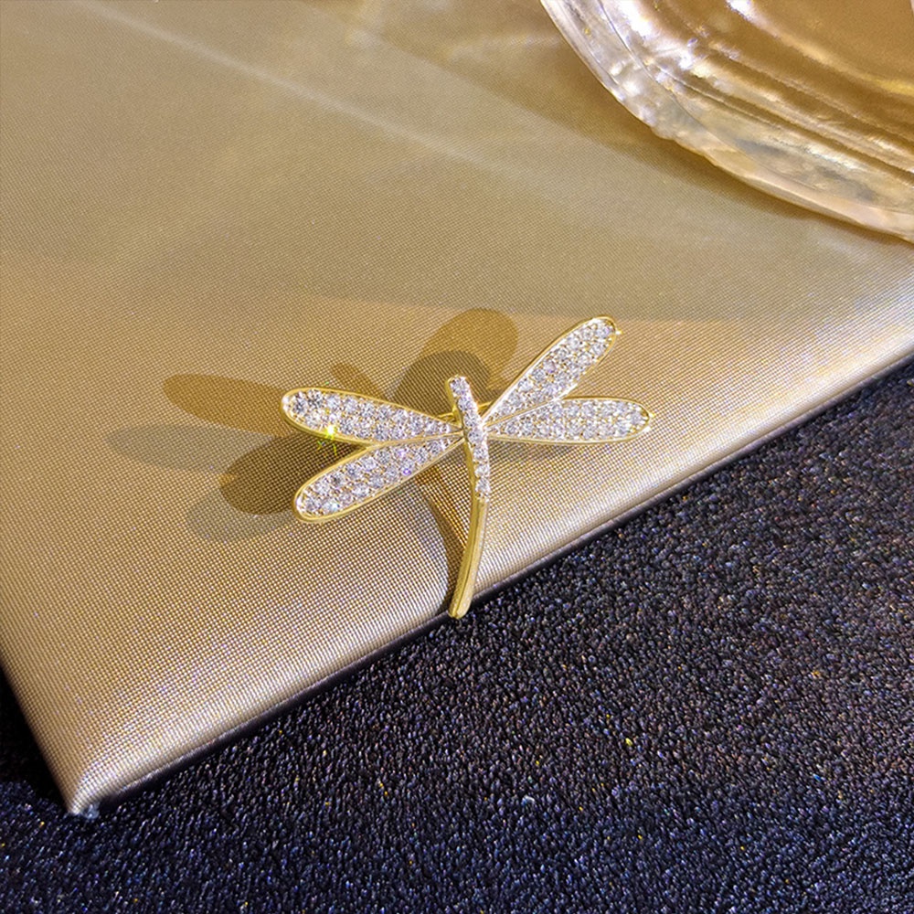 1 Ghim Cài Áo Hình Chuồn Chuồn Đính Đá Phong Cách retro