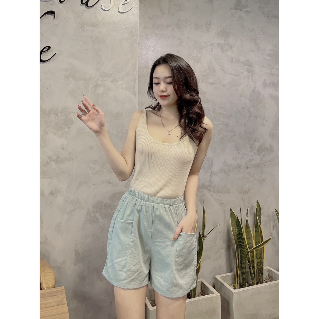 Quần đũi nữ đẹp dáng short thời trang chất liệu đũi xước hàn quốc cao cấp LOT STORE QA38