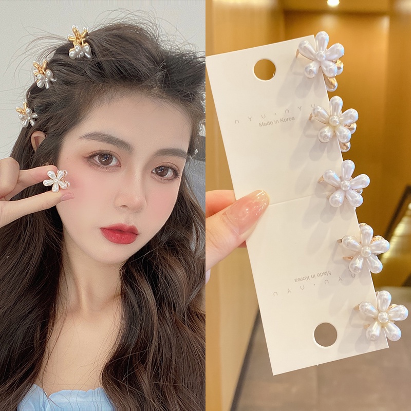Kẹp Tóc Nhỏ Đính Ngọc Trai Tinh Xảo Phong Cách Hàn Quốc Mới Cho Nữ