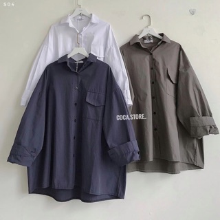 [S04] Áo sơmi oversize túi ngực (Ảnh thật/có sẵn)