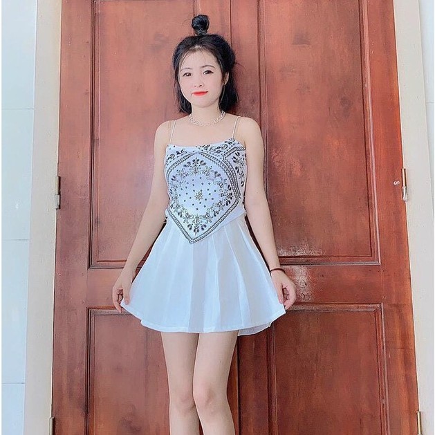 Áo hai dây kiểu yếm nhọn màu thổ cẩm cực xinh , chất thổ cẩm mềm mịn