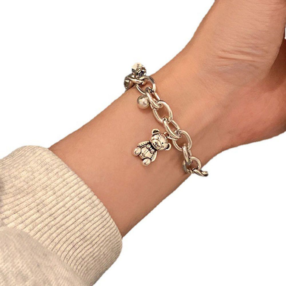 Vòng Tay Hình Gấu Đơn Giản Kiểu Dáng Mới|Vòng Tay Đính Hạt Dễ Thương Thời Trang Cho Nữ