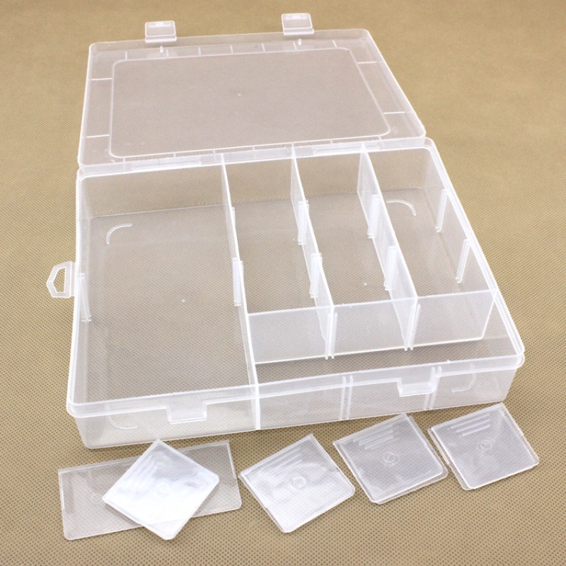 Hộp Nhựa Trong Suốt 14 Ngăn Đựng Trang Sức Tiện Dụng