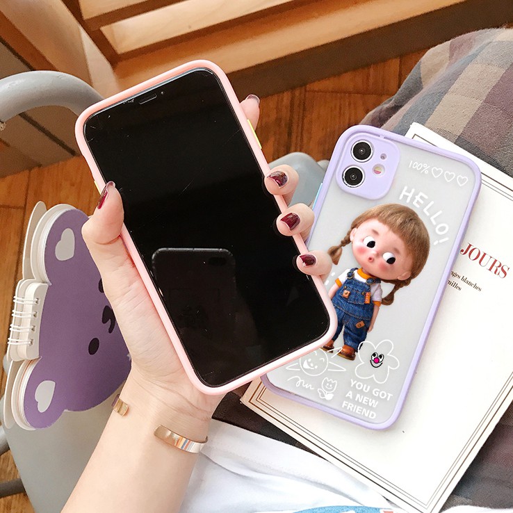 Ốp lưng iphone Baby Hello nhám viền nổi cong 5/5s/6/6plus/6s/6splus/7/7plus/8/8plus/x/xr/xs/11/12/pro/max/plus/promax | BigBuy360 - bigbuy360.vn