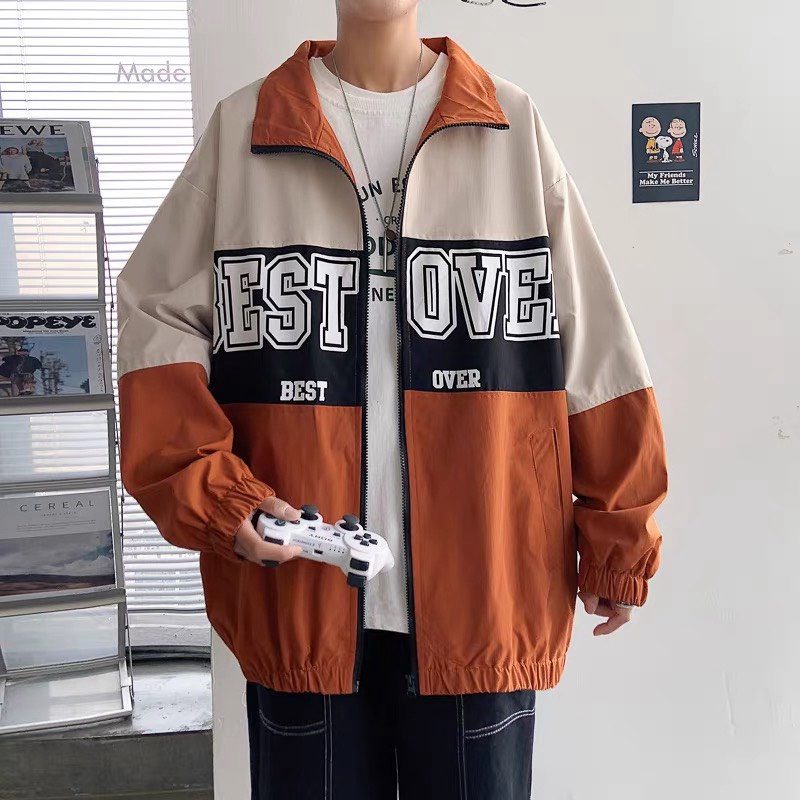 Áo Khoác Nam  Phối Ba Màu Cổ Bẻ Thời Trang Best Over Thời Trang Phong Cách Mới