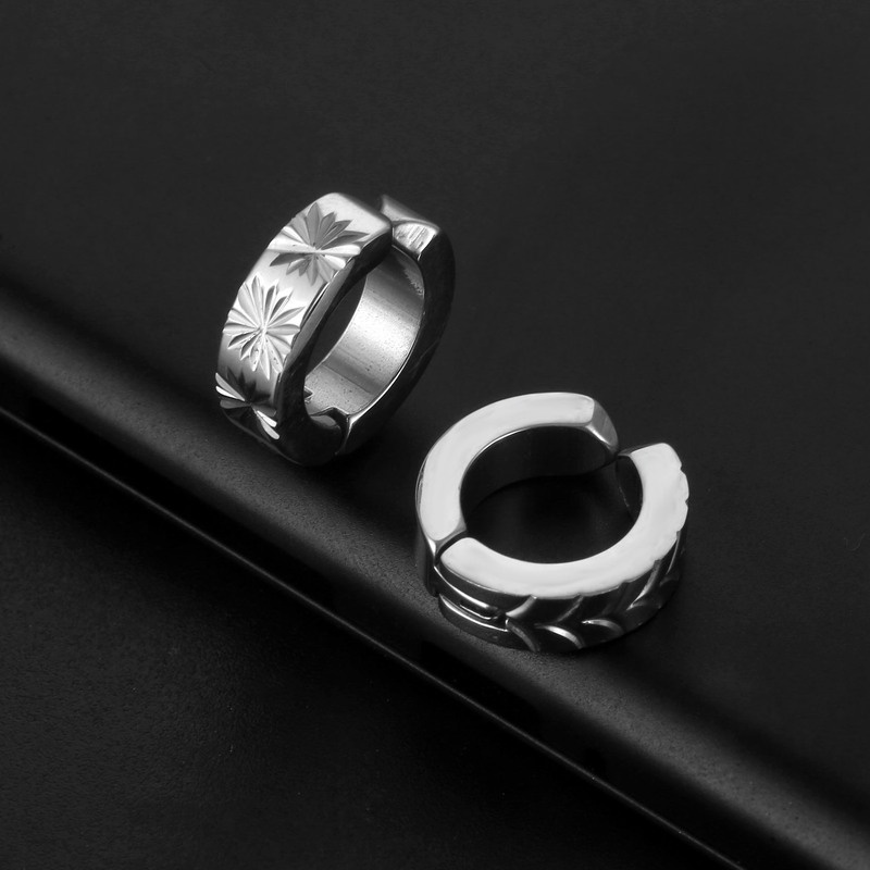 Khuyên tai nam nữ kẹp 1 mặt không cần bấm lỗ nhiều mẫu, bông tai titan unisex không gỉ thời trang - ChuotsStory