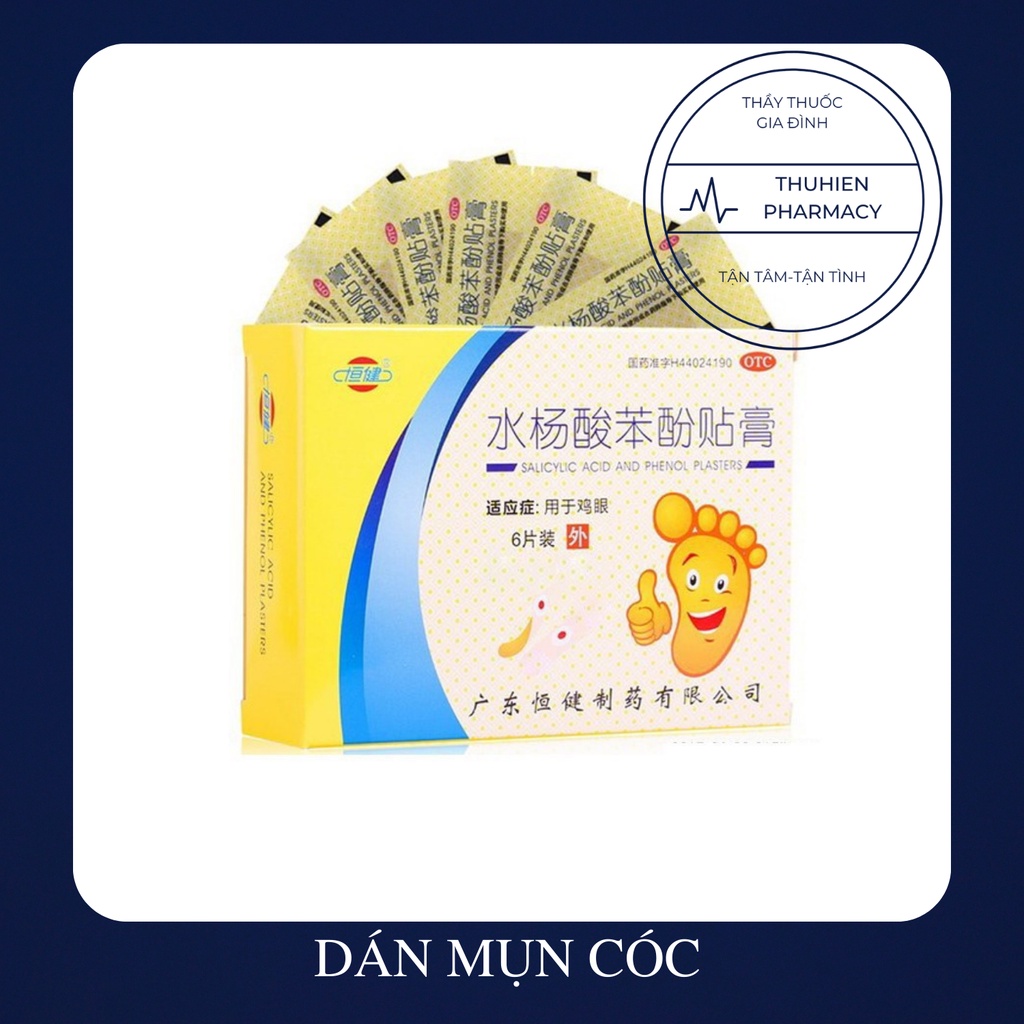 MIẾNG DÁN MỤN CƠM, MỤN CÓC, MẮT CÁ CHÂN, CHAI CHÂN (Hộp 6 miếng)