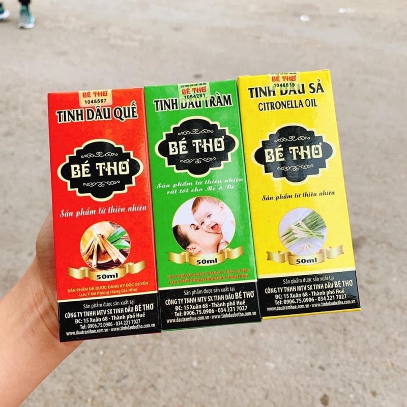 🌟[CHÍNH HÃNG BÉ THƠ]🌟 TINH DẦU SẢ VÀ TRÀM BÉ THƠ CHAI THUỶ TINH 50ML