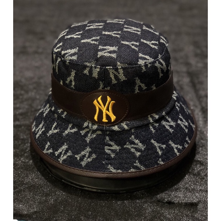 MŨ BUCKET JEAN N Y ĐAI DA THÊU LOGO N Y - MŨ BUCKET NAM NỮ