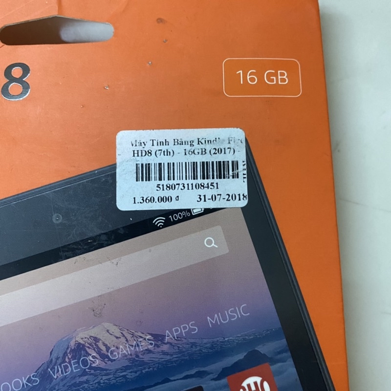 Máy Tính Bảng Kindle Fire HD8 (7th) Wifi 16GB (2017) - Hàng Chính Hãng
