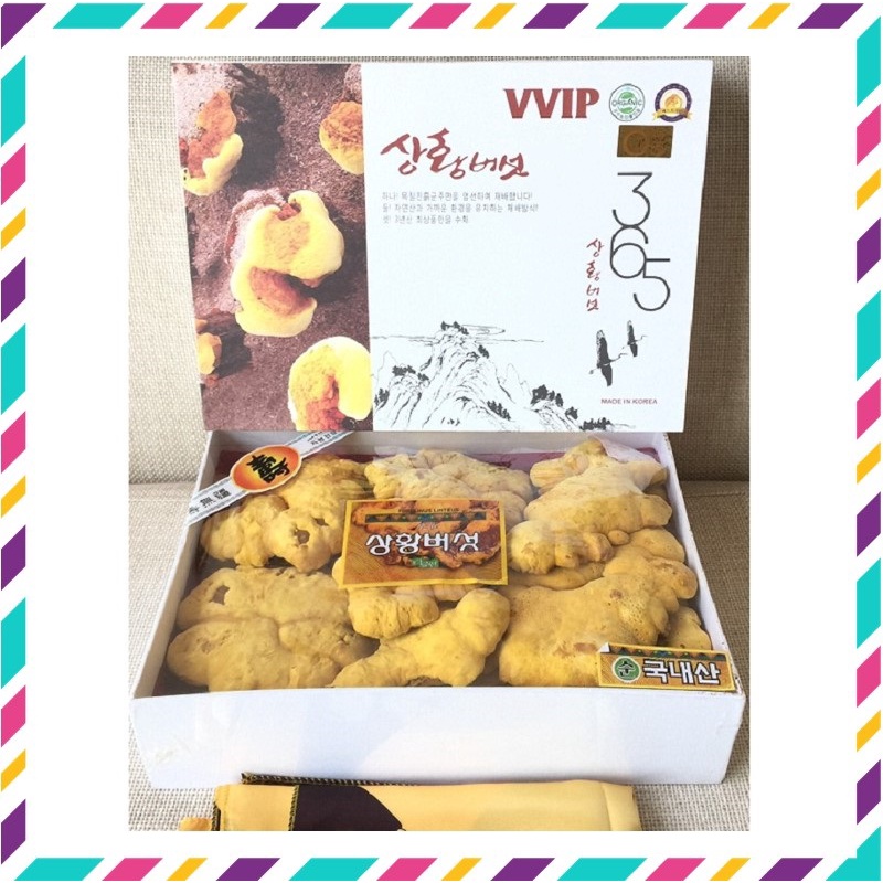 Nấm Linh Chi Thượng Hoàng 365 VVIP Hàn Quốc, Hộp Giấy Quà Tặng 0.5 Kg, Thanh Nhiệt Thải Độc, Ngừa Ung Thư