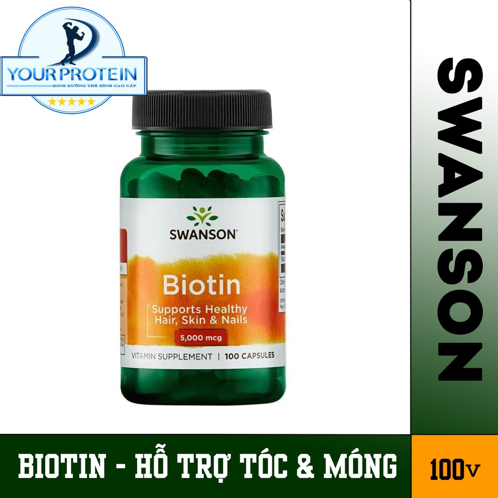 [Mã INCUBACK1519 hoàn 20K xu đơn 0Đ] Swanson Hỗ trợ Nuôi Dưỡng Tóc Và Móng Chắc Khỏe Biotin - 100 viên