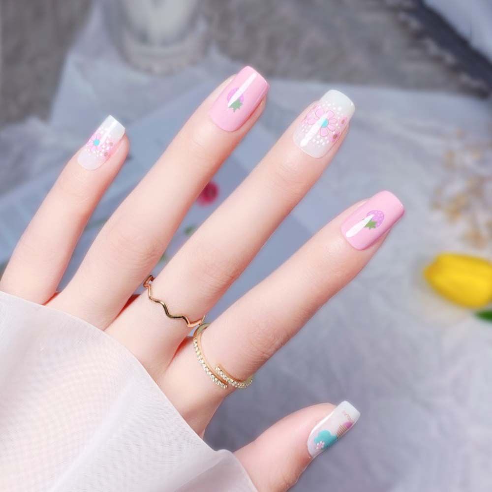 Tờ miếng dán trang trí móng tay nghệ thuật kiểu hoạt hình 3D phong cách Nhật Bản đáng yêu