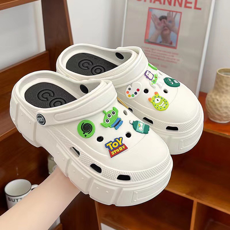 [ Loại 1 đế 6cm ] Dép sục bánh mì Cross nữ đế 6cm siêu nhẹ tặng kèm Sticker dễ thương