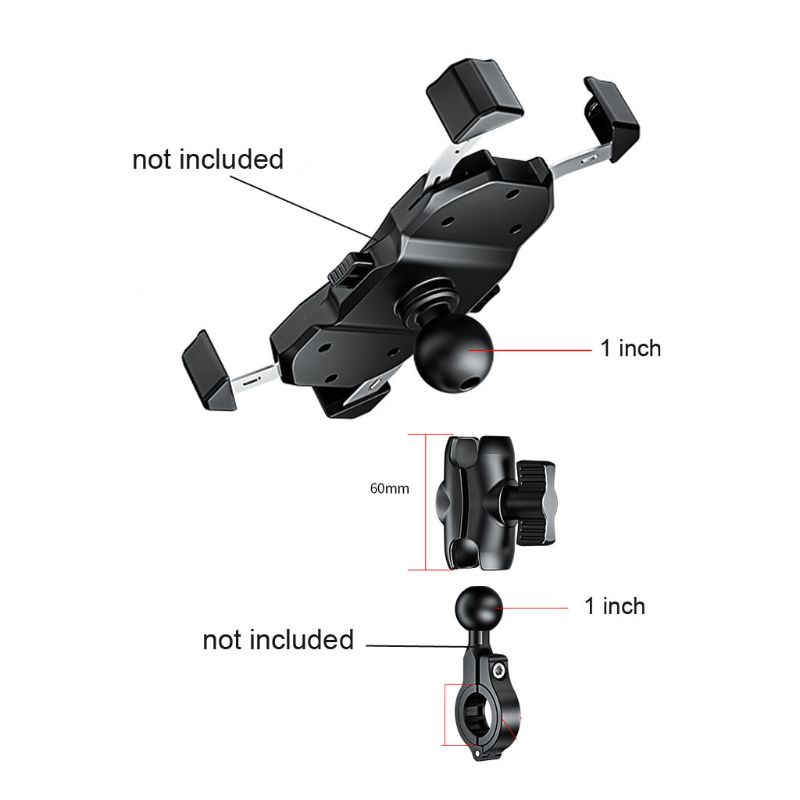 Tay Cầm Ngắn 6cm Hoặc 9cm Hai Ổ Cắm Dài Cho Đế Máy Ảnh Thể Thao 1 Inch