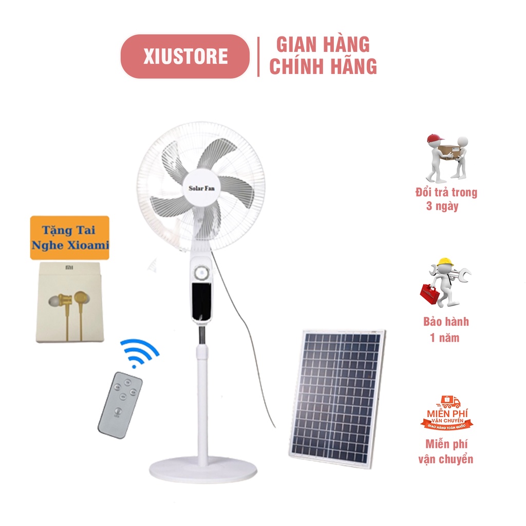 Quạt năng lượng mặt trời , Quạt tích điện Solar Fan sử dụng 8-10 giờ, sạc bằng năng lượng mặt trời