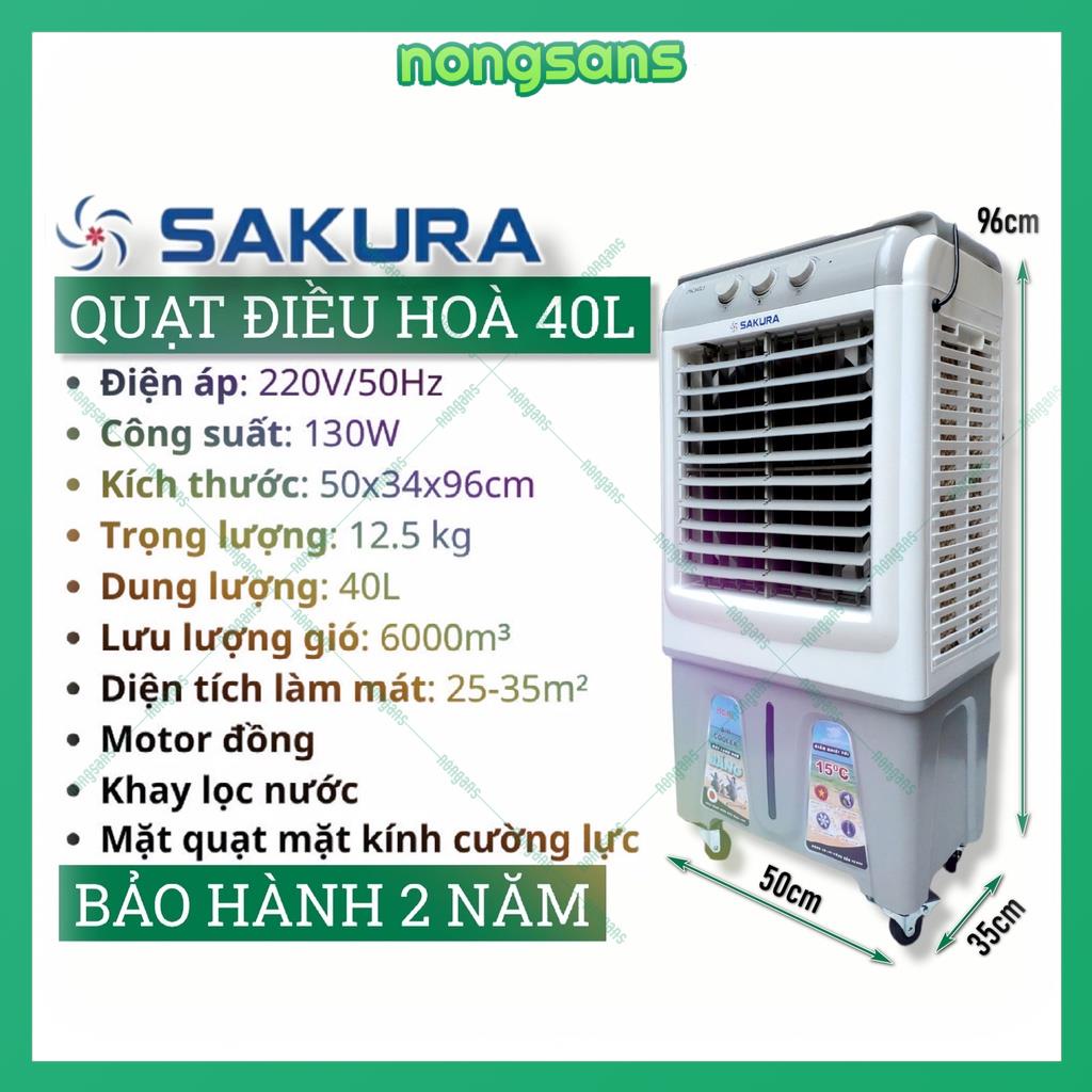 Quạt điều hòa làm mát bằng hơi nước 40 lít SAKURA 2022 tặng đá khô - Bảo hành 2 năm