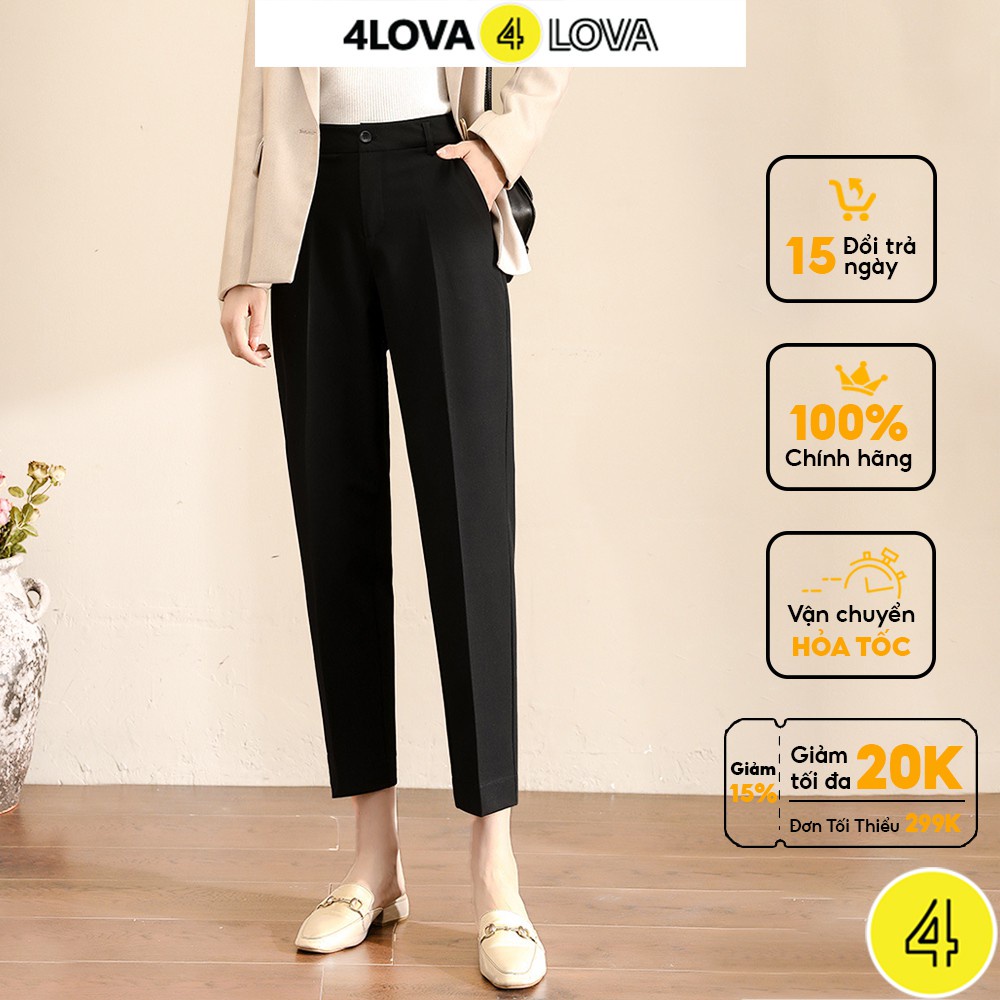 Quần tây nữ 4Lova lưng cạp cao âu công sở đẹp màu đen đồ đi học form chuẩn tôn dáng Q31 - HÀNG MỚI VỀ
