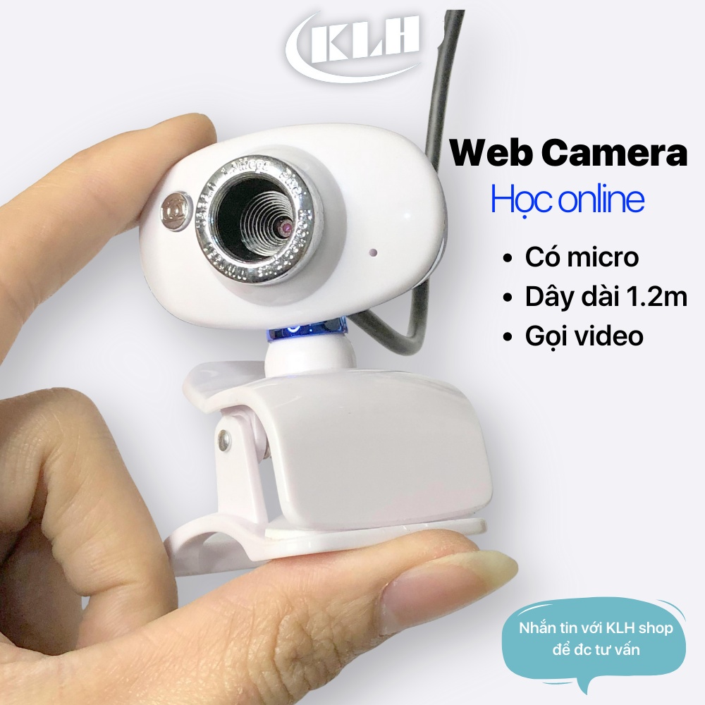 Camera web cam học trực tuyến HD, webcam kèm tai nghe và mic đàm thoại cho trẻ em học từ xa máy tính laptop Genius 320