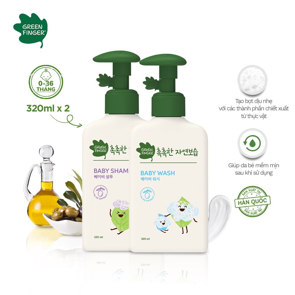 Combo 2 Dầu Gội Và Sữa Tắm Dưỡng Ẩm Cho Bé Greenfinger ChokChok Moisture