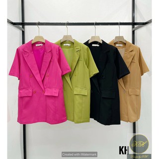 Áo cổ vest blazer fom unisex nắp túi nhiều màu cá tính