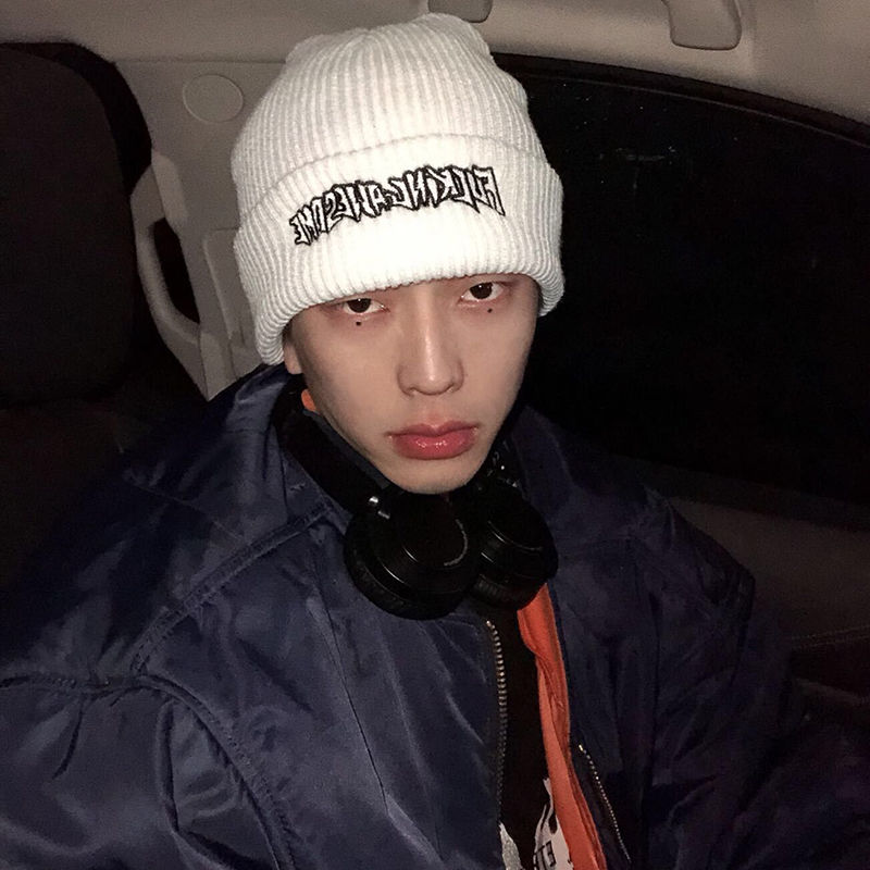 Mũ Len Men's Letter Embroidery Ins Warm Couple Knitted Hat