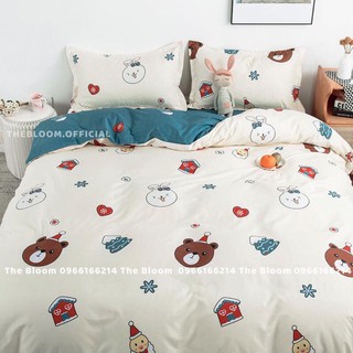 Set Chăn Ga Gối Cotton Poly 4 món - Gấu thỏ