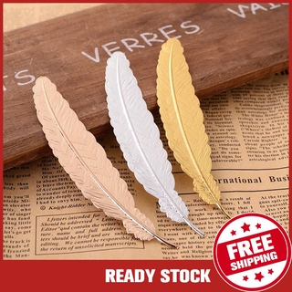 【Miễn Phí Vận Chuyển】 Đánh Dấu Trang Sách Hình Lông Vũ Bằng Kim Loại Bạc Phong Cách Trung Quốc