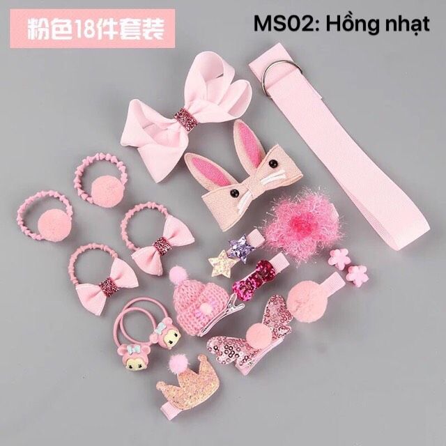 [MÃ MSNH05 GIẢM 5K] Kẹp tóc cho bé 18 chi tiết