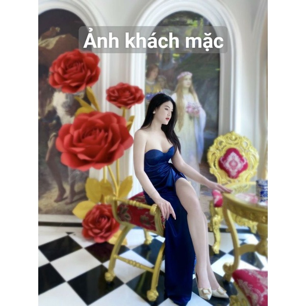 Đầm dạ hội kiểu cúp ngực xẻ đùi quyến rũ (HÀNG CAO CẤP) kèm ảnh khách mặc