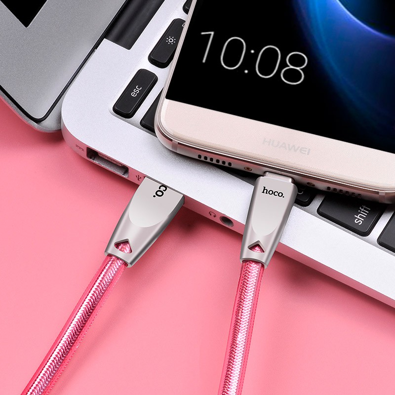 Cáp Sạc TYPE C Hoco U9 Cho Android Dài 1.2M Chống Đứt Đèn Led - BH 3 tháng 1 đổi 1 (MÀU NGẪU NHIÊN) - Hưng Long PC