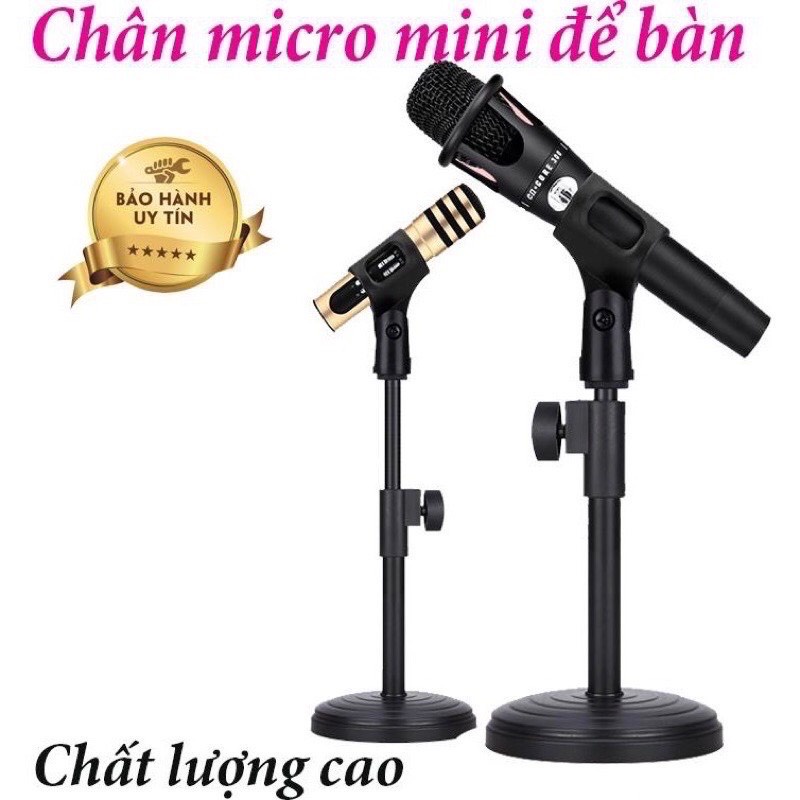 Chân kẹp Mic Mini Để Bàn đế tròn tiện lợi-Kẹp được tất cả mic thu âm