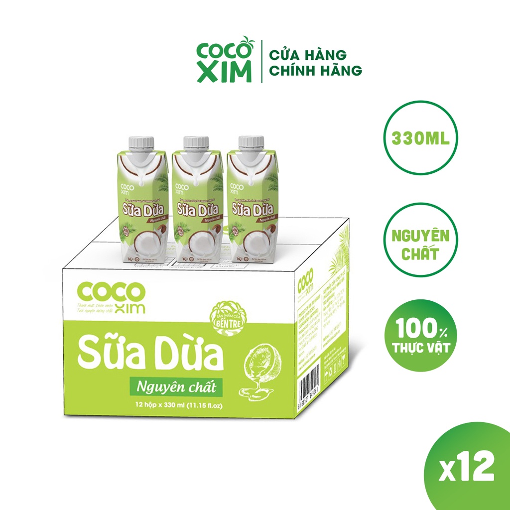 Sữa dừa đóng hộp Cocoxim Orginal dung tích 330ml/Hộp (Combo 3/Combo 6 /Thùng 12)