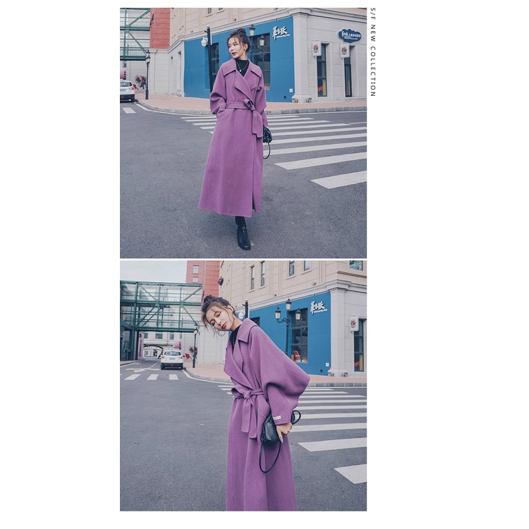Áo khoác dạ Tím paster  Quảng châu order MÃ 113489
