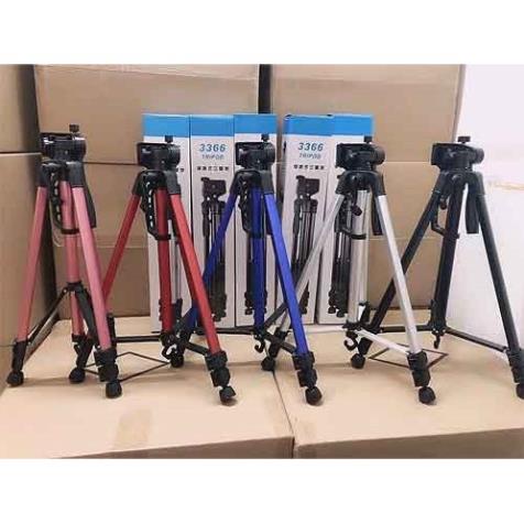 Gậy Tripod 3 chân cho điện thoại và máy ảnh 3366 dài 1m50 cao cấp - Tặng kèm Đầu kẹp điện thoại và Remote Bluetooth