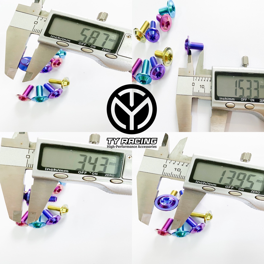 Ốc Titan 6li15 Dù Mỏng gắn Đĩa Vario Airblade và Dàn áo xe máy Chuẩn GR5 xịn - TY Racing