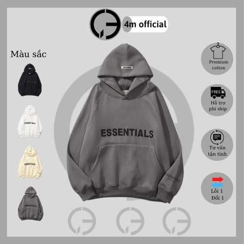 Áo Hoodie Essentials FEAR OF GOD FOG 4m official chất nỉ cao cấp nam nữ form rộng in silicon
